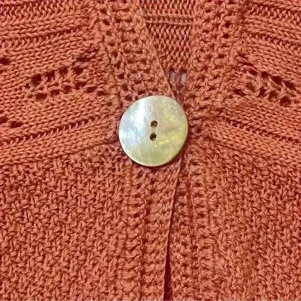 J. Jill Knitted Short-sleeve 1 Button Linen-blend Cardigan, Women's Size S Pink - Picture 5 of 7